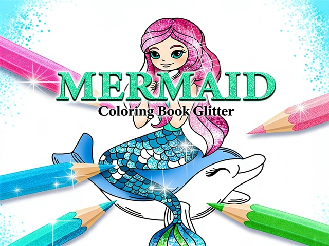 Mermaid Coloring Book Glitter