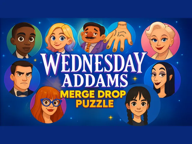 Wednesday Addams Merge Drop Puzzle