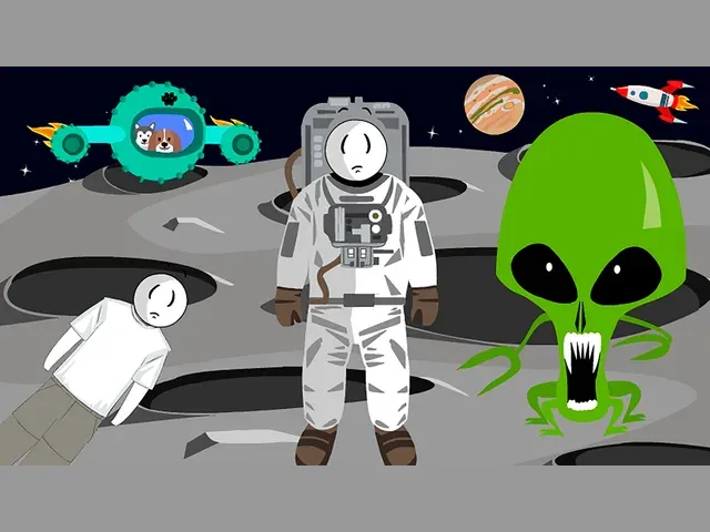 Stickman in space
