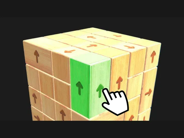 Tap 3D Wood Block Away