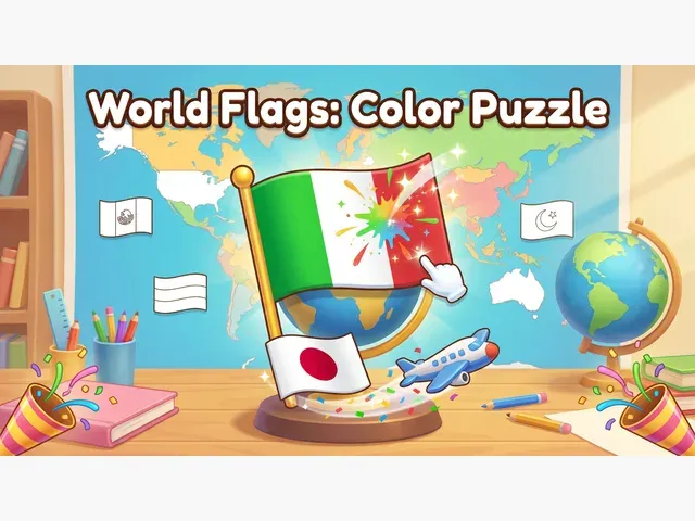 World Flags: Color Puzzle