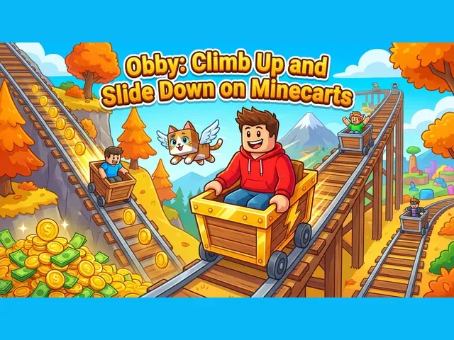 Obby: Climb Up and Slide Down on Minecarts