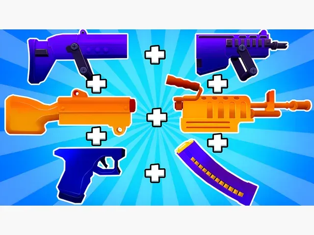 Blocks Shooter 3D! Run, Shoot, Merge Weapons!