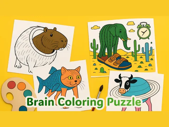 Brain Coloring Puzzle